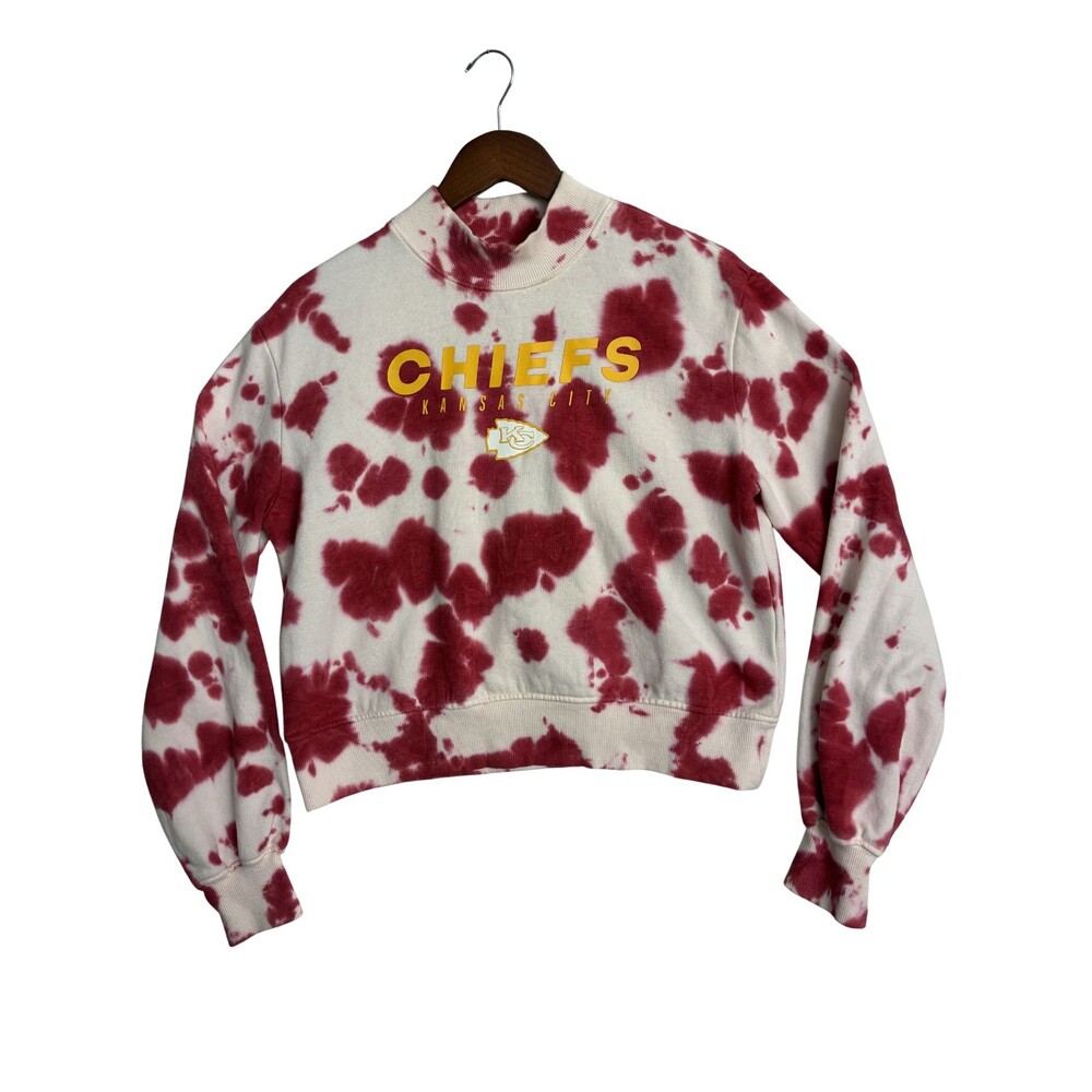 Junk Food Kansas City Chiefs Tie Dye Mock Neck Sweatshirt Women's Small NFL